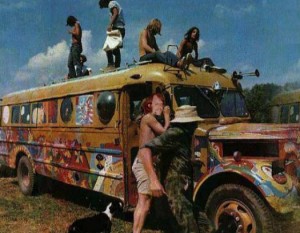 The painted Magic Bus. Party time.